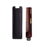 Kent Brushes NU22 Mens Fine toothed Comb in Leather Case