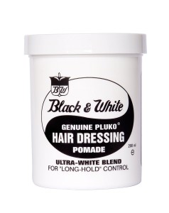 Black and White Pluko Hair Dressing Pomade