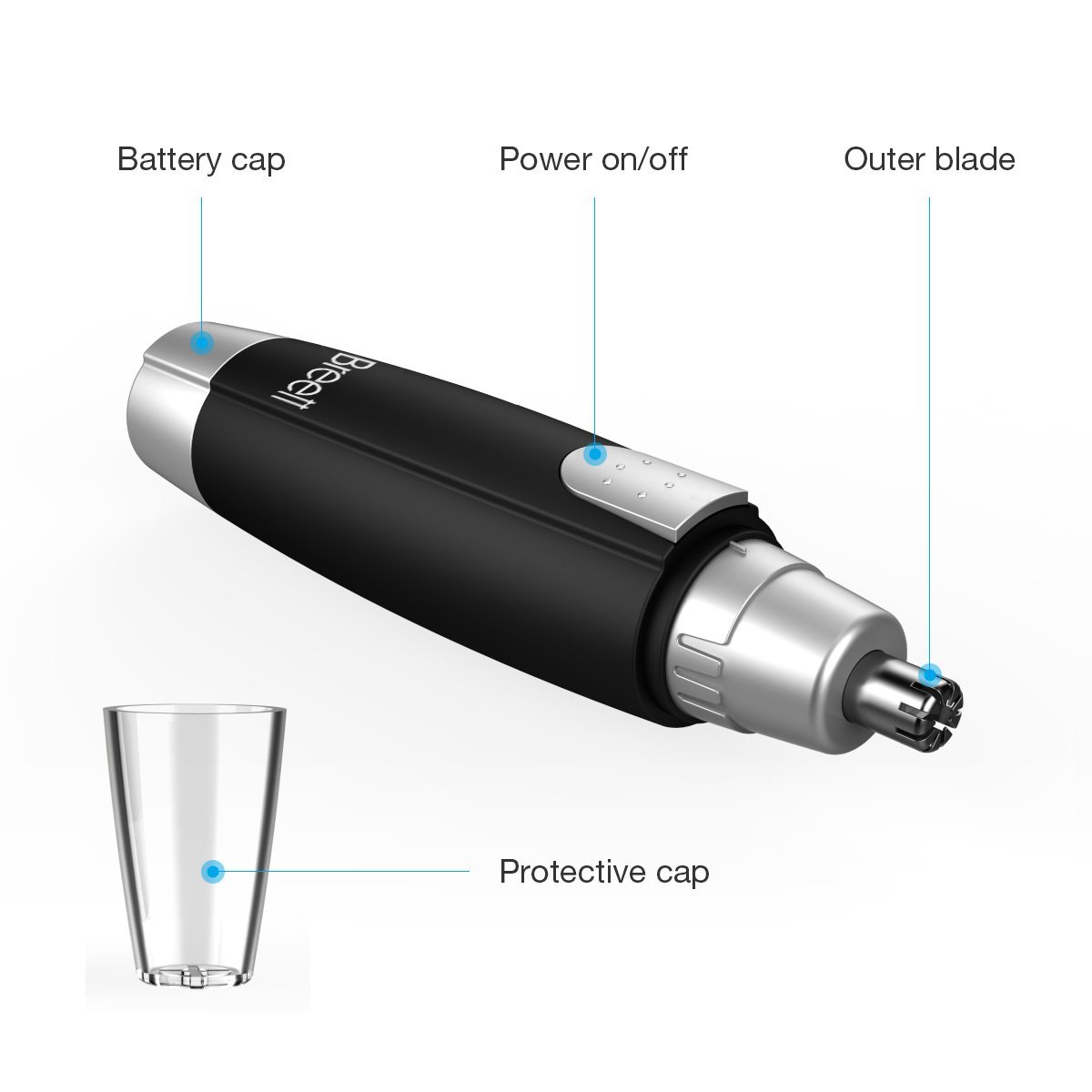 Breett Electric Nose and Ear Hair Trimmer Clipper